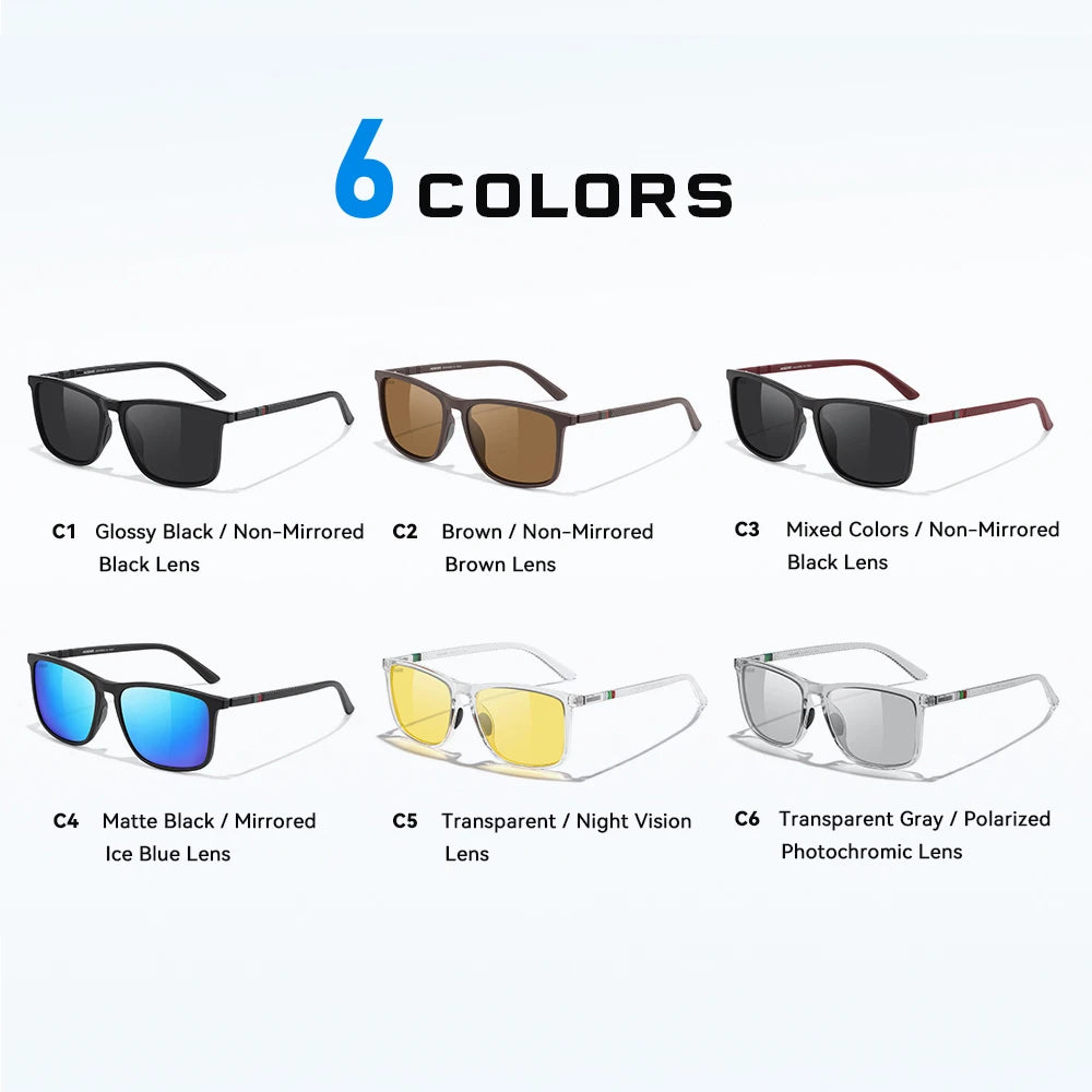 KDEAM Large Frame Square Polarized Sunglasses Photochromic Sun Glasses Men Women Outdoor Driving Eyewear Big Head Friendly