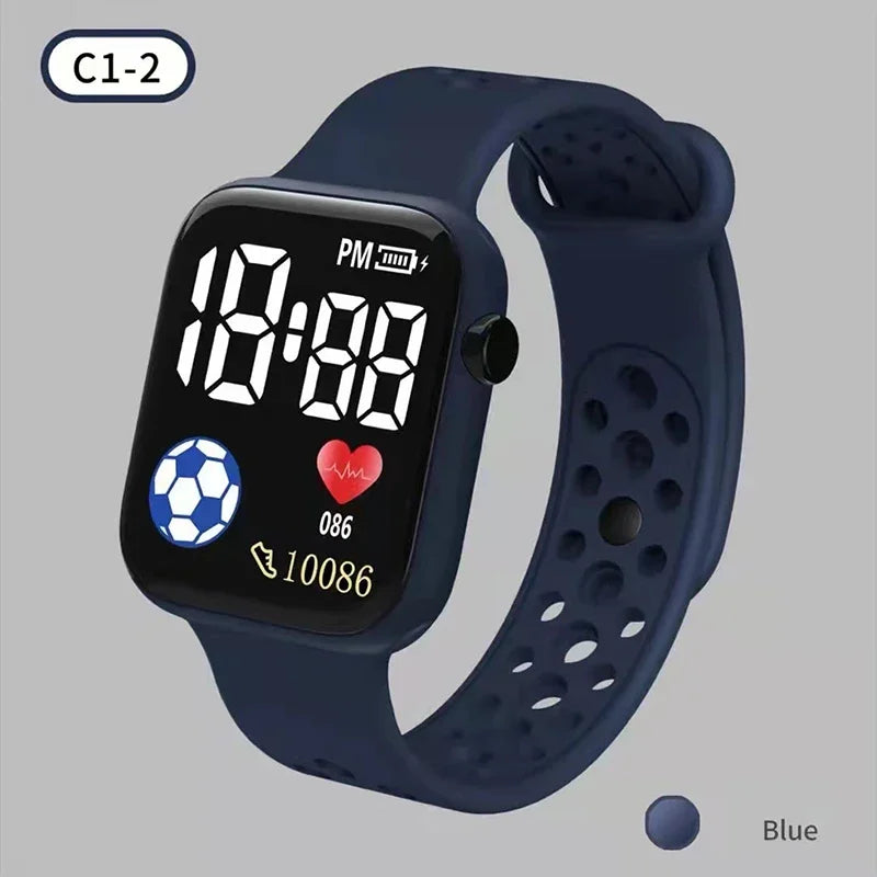 NEW LED Digital Watch For Kids Boys Girls Football Sports Watches Silicone Digital Watch Casual Childrens Electronic Wristwatch