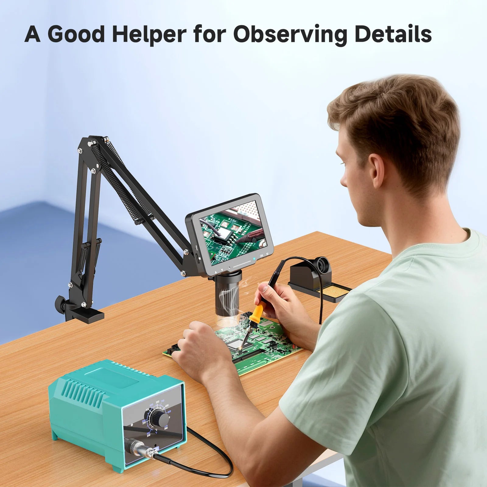 Flex Digital Microscope 1000X Soldering Microscope 1920P HD Ultra-Precise Camera Sensor Microscope for Repair, Coins, Jewelry