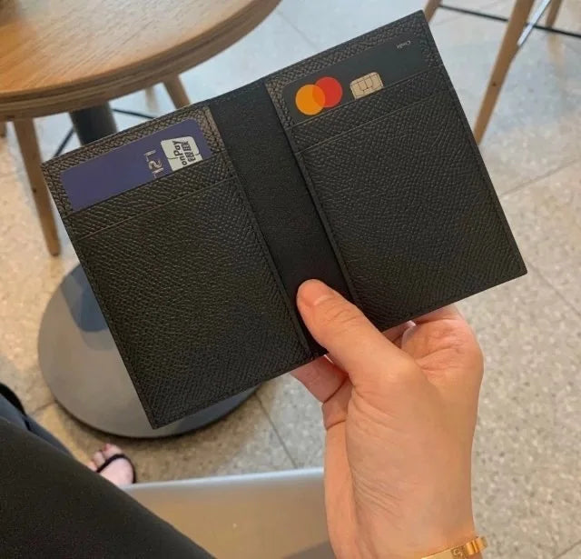 Genuine Leather Credit Card Holder for Women And Men with Free Embossing Personalized High-Quality Protective Bank Card Case