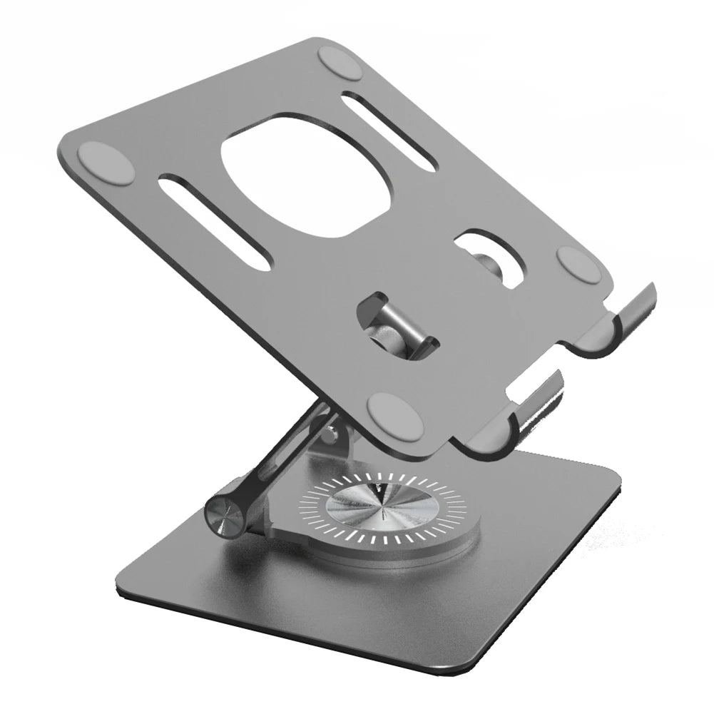 Foldable Mobile Phone Holder 360 Degree Rotating Hollowed Tablet Riser Anti Slip Tablet Holder Height Adjustable for 4.7-12 Inch
