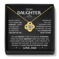 To My Daughter Necklace From Dad, Daughter Gifts From Dad ,Birthday Gifts for Daughter from Dad With Inspirational Message Card