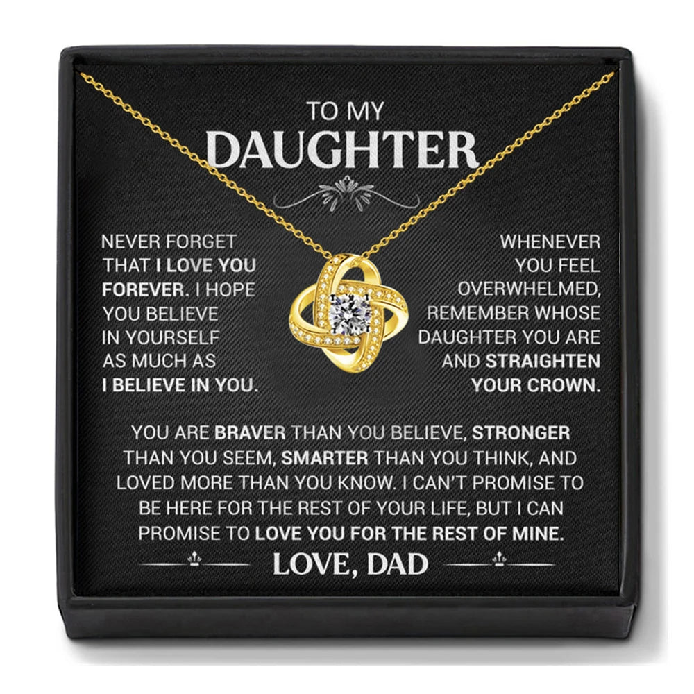 To My Daughter Necklace From Dad, Daughter Gifts From Dad ,Birthday Gifts for Daughter from Dad With Inspirational Message Card