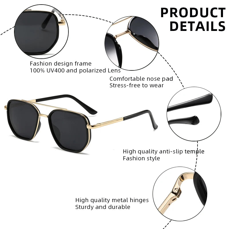 New Pilot Polarized Sunglasses Men Women Classic Polygon Driving Sun Glasses Fashion Outdoor Anti-glare Shades UV400