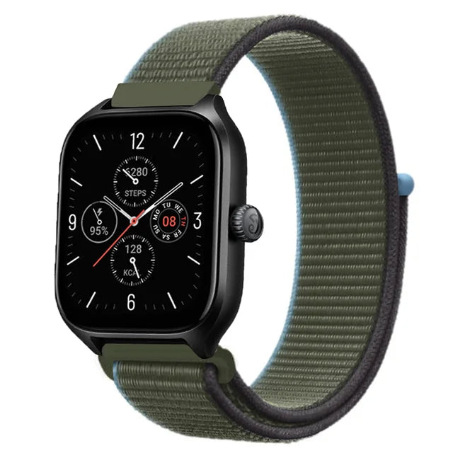 20mm 22mm Nylon Loop Strap for Amazfit GTR 47mm/GTR4 3 Pro/GTS 4 mini/3 Bracelet for Amazfit Balance 3 2/bip 5 6 Max/Stratos 2 3