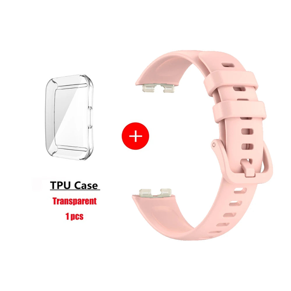 Soft Silicone Strap Case for Huawei Band 10 8 9 Accessories Replacement Bracelet Screen Protector Wristband for Huawei Band9