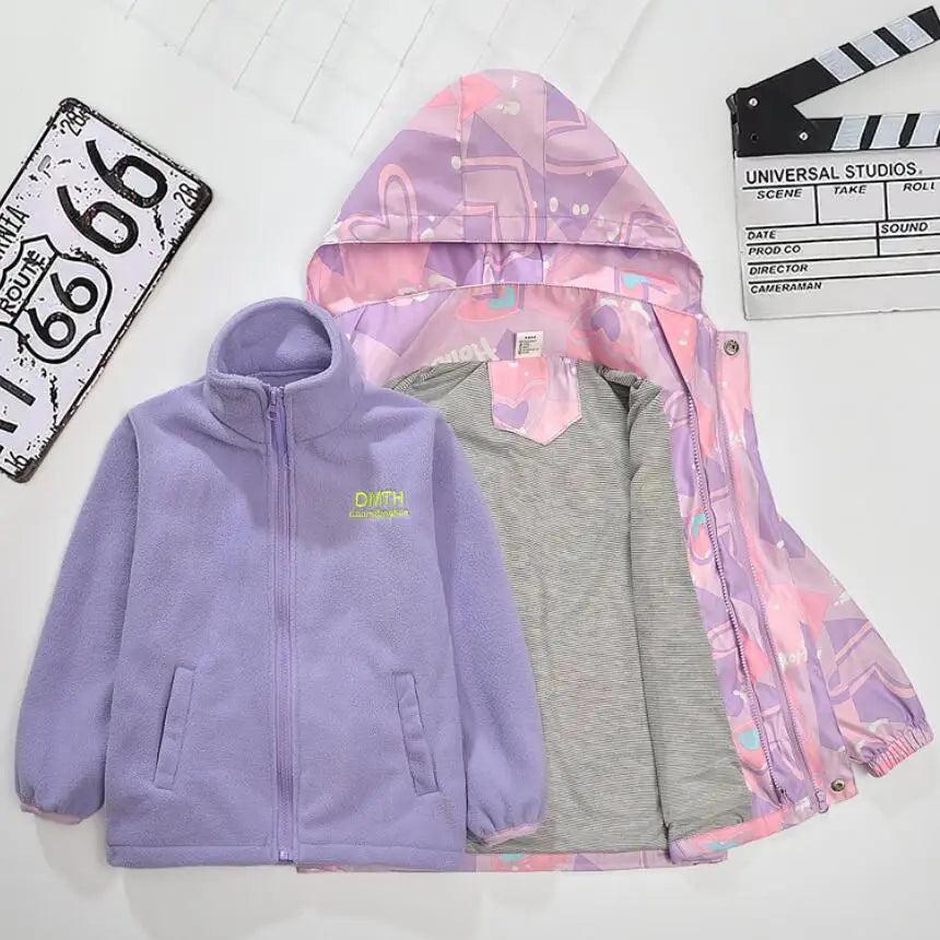 Girls Jacket Teenager Autumn Winter Casual Windproof Children Outdoor Overcoat