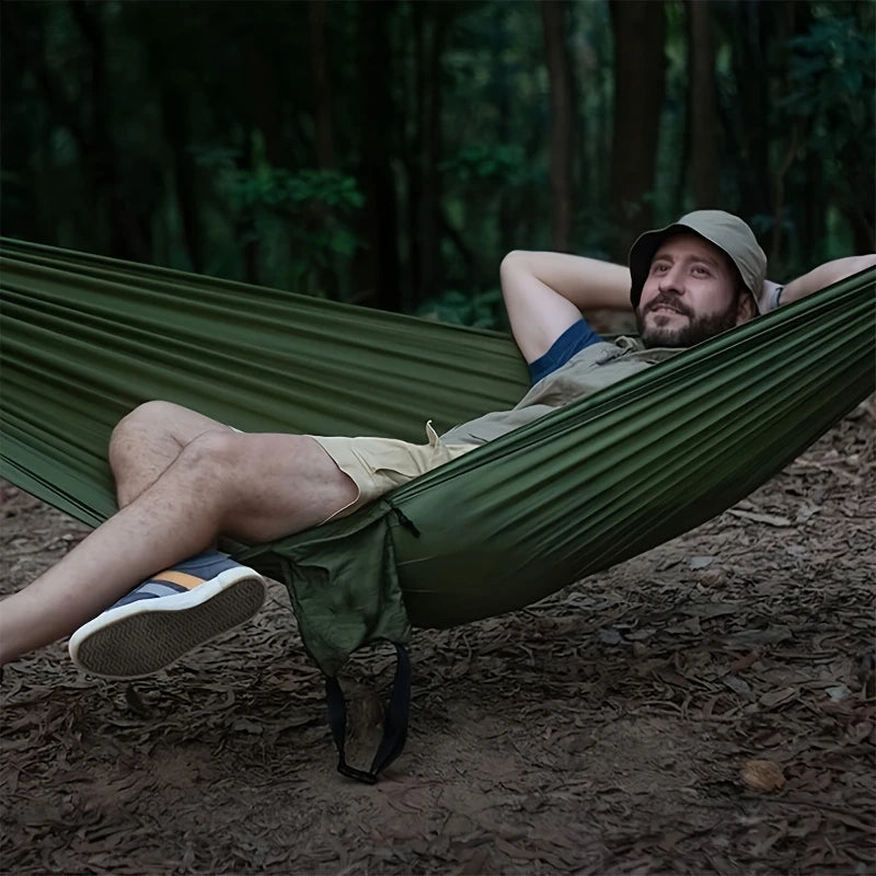 1Set Hammock with Straps and Storage Bag, Lightweight and Durable Textile Material Suitable for Beach Picnics and Hiking Trips