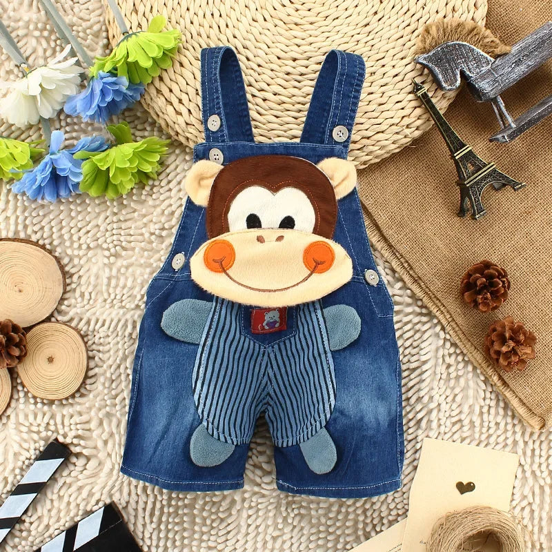 IENENS Summer Kids Baby Boys Jumper Pants Denim Clothing Shorts Jeans Overalls Toddler Infant Girl Playsuit Clothes Trousers