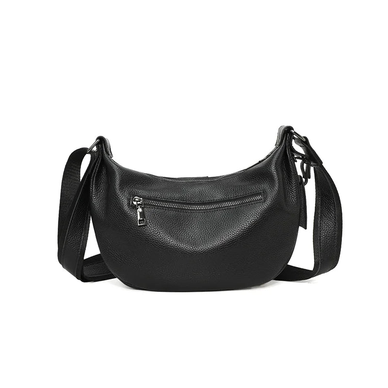 Women's Natural Cow Leather Bag Female Retro Cowhide Crossbody Bag Ladies Large Capacity Shoulder Bag for Middle Aged Women 2025