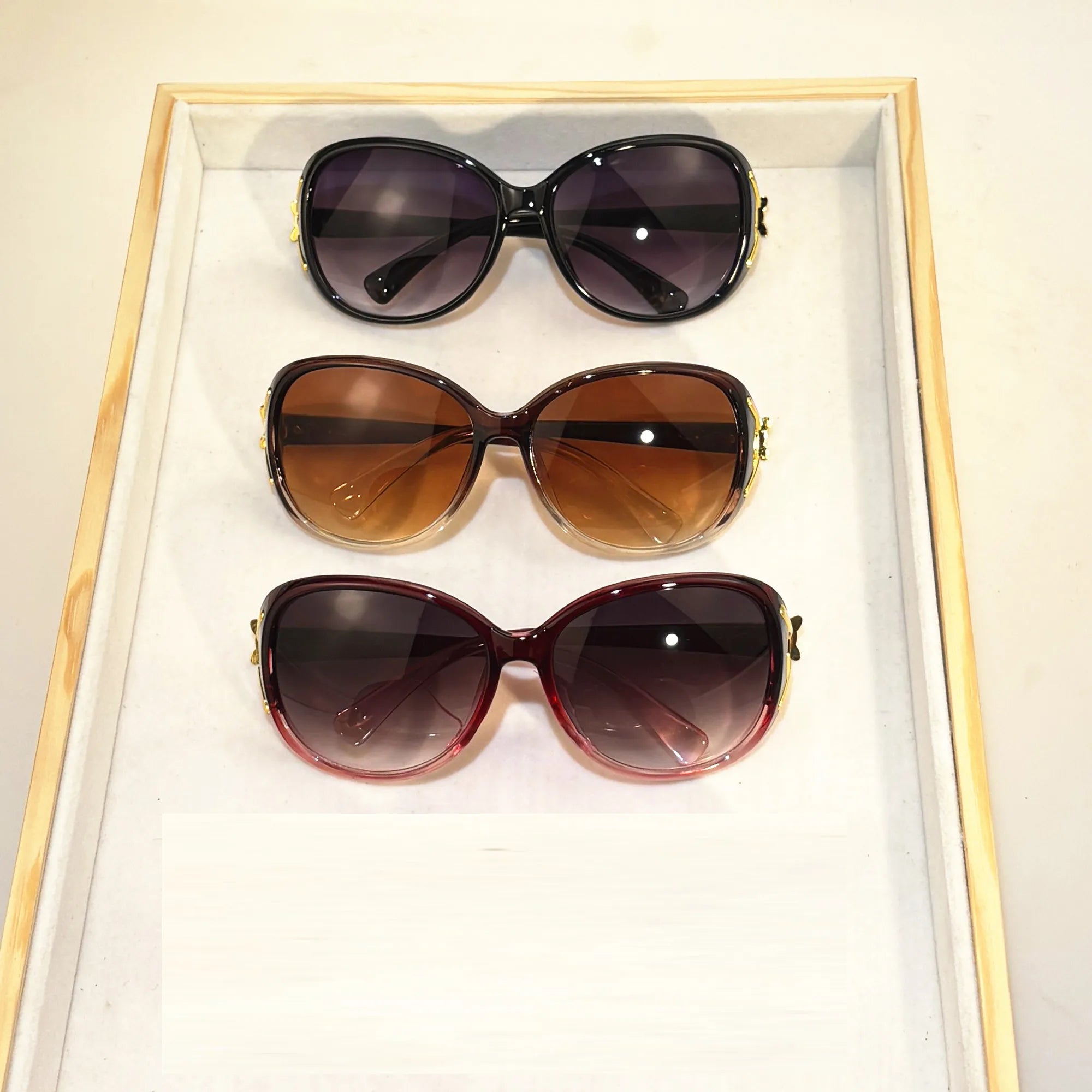 3PCS Fashion Oversized Sunglasses Women Plastic Female Big Frame Gradient Sun Glasses UV400 gafas de sol mujer