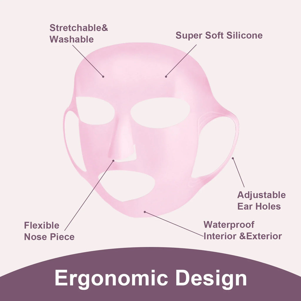 3D Silicone Facial Mask Cover Reusable Ear Hanging Anti-aging Moisturizing Face Shield Double Absorption Anti Evaporation Mask