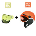EnzoDate Ski Snow Helmet with Integrated Goggles Shield 2 in 1 Snowboard Helmet and Detachable Mask,Extra-cost Night Vision Lens