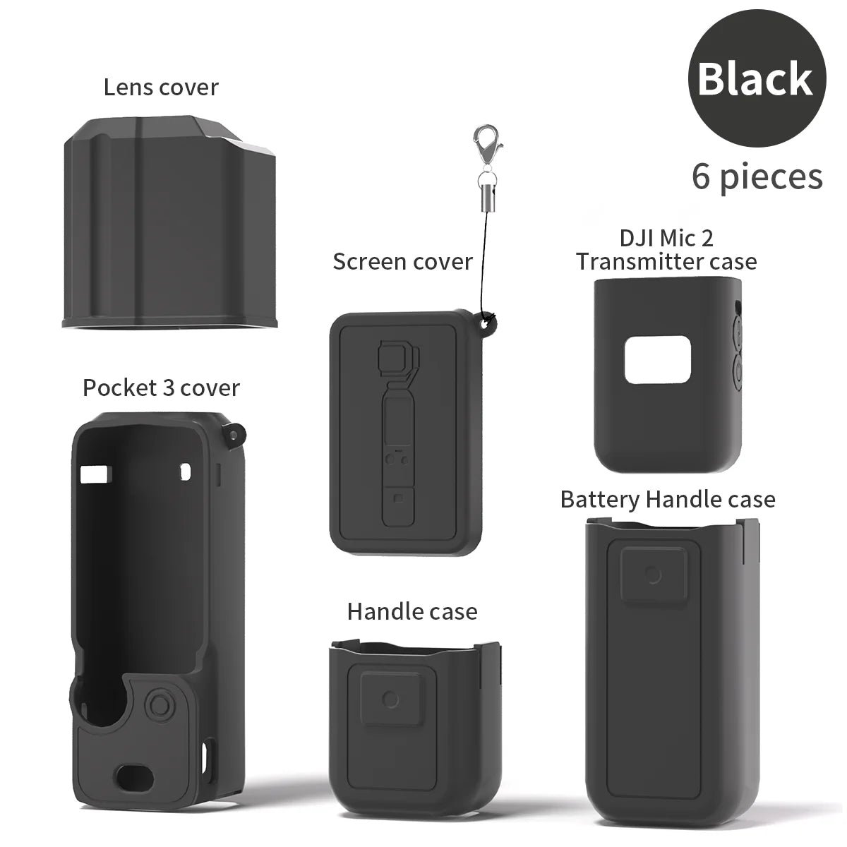 Silicone Cover for Pocket 3 Soft Flexible Washable Lens Cup Protector Sleeve for Pocket 3 Skin for DJI Osmo Pocket 3 Accessories