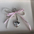 Beauty Pearl Bow Strap Love Pendant Sweet And Versatile Keychain Backpack Pendant For Women