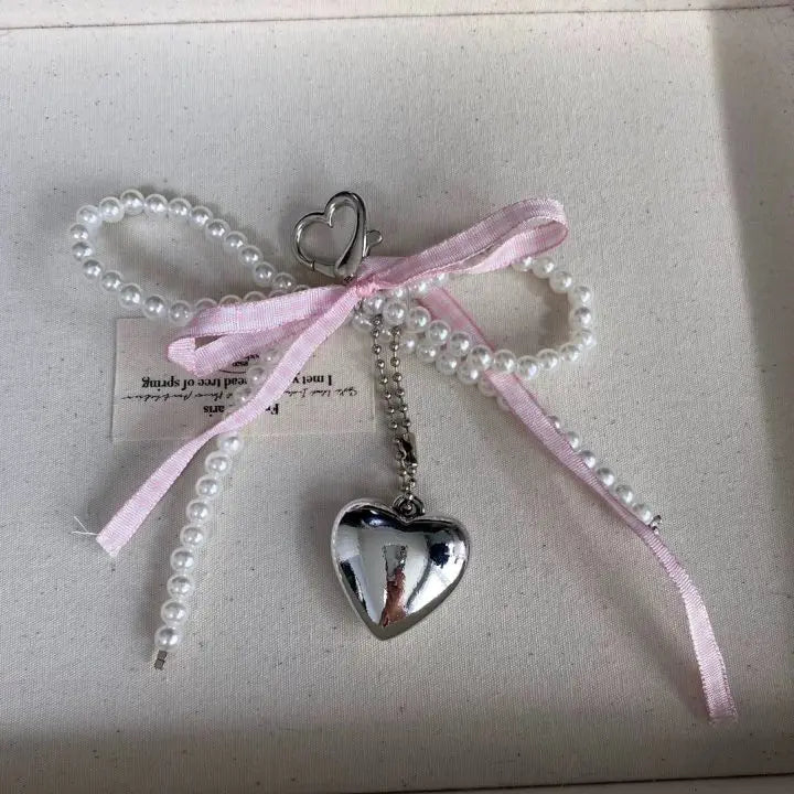 Beauty Pearl Bow Strap Love Pendant Sweet And Versatile Keychain Backpack Pendant For Women