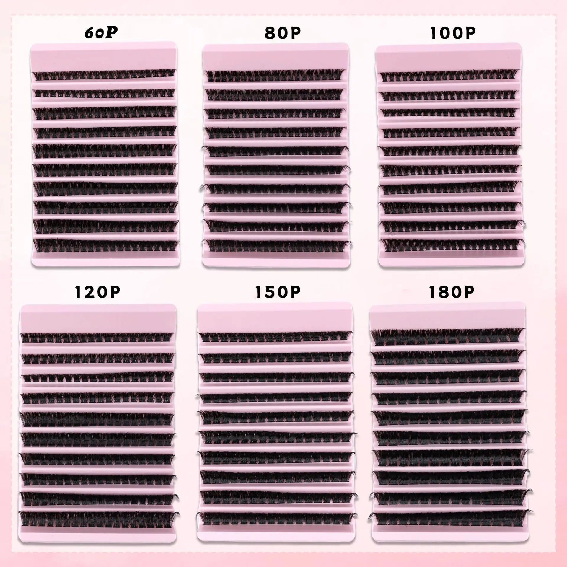 MIAOJIE 200pcs 30D Cluster False Eyelashes Set, DIY Eyelash Extensions, 0.05mm Thickness, D Curl, Mixed Lengths 8-16mm
