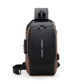 Sling Bag for Men Women Theft Crossbody Backpack with USB Charging Port Waterproof Chest Bag with Password Lock