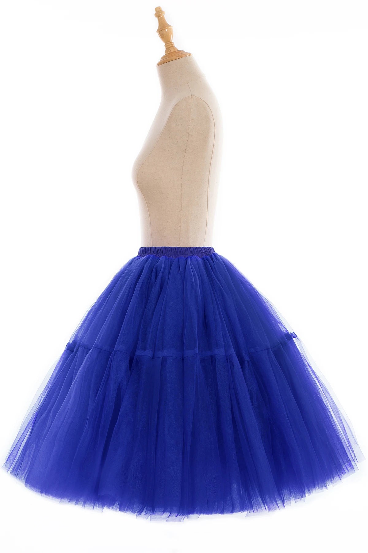 Royal Blue Multi-Layers Tutu Skirts 2024 Midi Tulle Petticoat Women's Underskirt Summer Belly Dance Cosplay Bridal Accessories