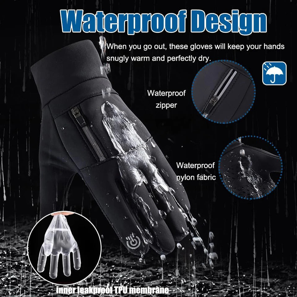 GTUBIKE New Winter Warm Gloves Windproof Waterproof Touchscreen Gloves Outdoor Sports Running Cycling Fishing Skiing Glove