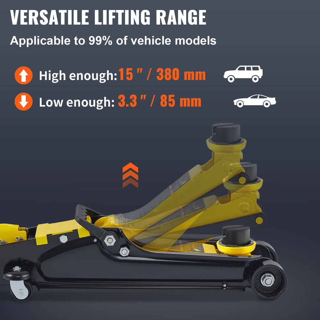 SucceBuy 2.5 Ton Floor Hydraulic Jack Pneumatic Low Profile Floor Jack Heavy-Duty Steel Floor Jacks with Single Piston Lift Pump