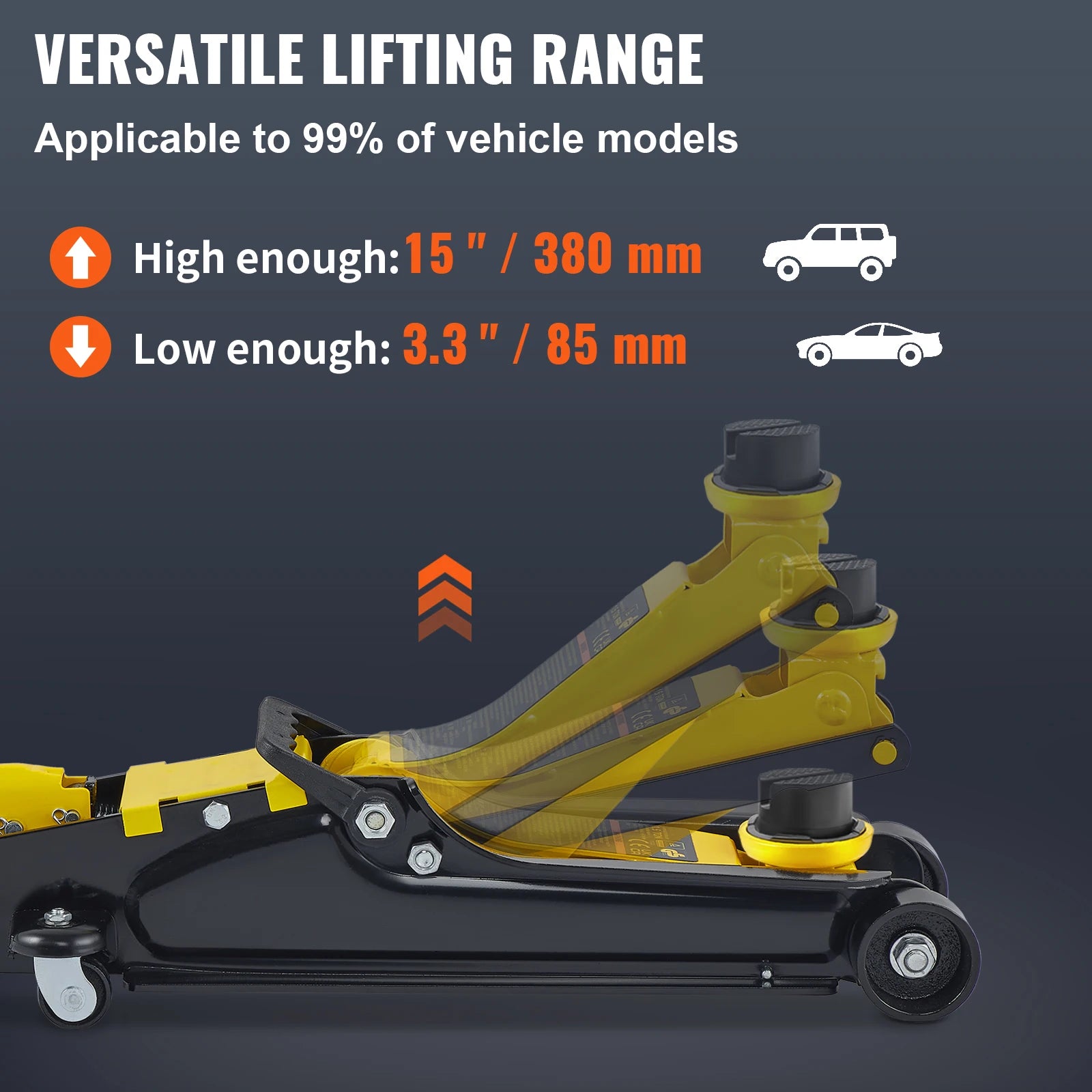 SucceBuy 2.5 Ton Floor Hydraulic Jack Pneumatic Low Profile Floor Jack Heavy-Duty Steel Floor Jacks with Single Piston Lift Pump