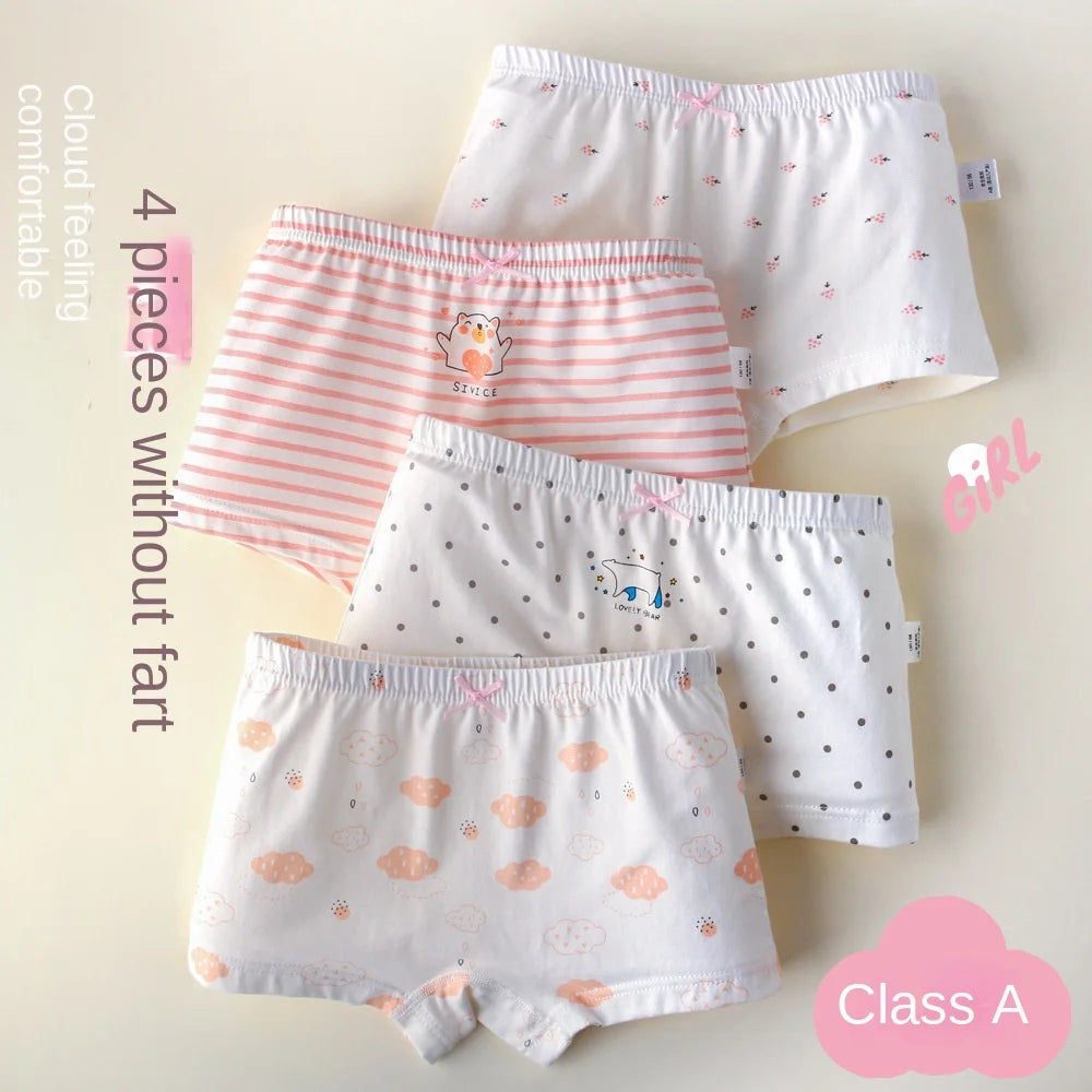 3-8 year old children's underwear women's pure cotton children's cartoon boxer