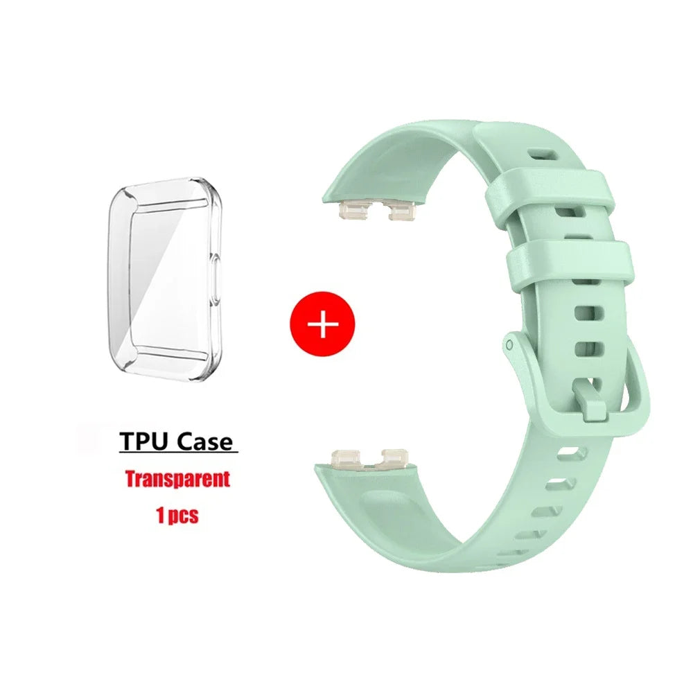 Soft Silicone Strap Case for Huawei Band 10 8 9 Accessories Replacement Bracelet Screen Protector Wristband for Huawei Band9