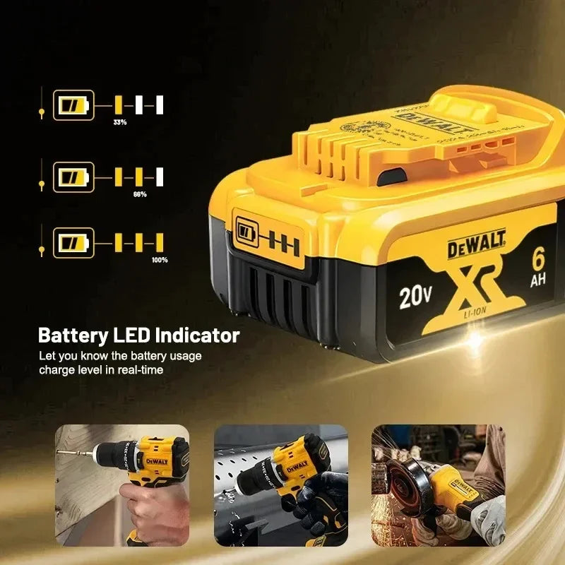 Original for DEWALT 20V/60V battery DCB606 DCB609 DCB182 DCB205 DCB206 DCB209 power tool 18V battery 6Ah 9Ah battery.