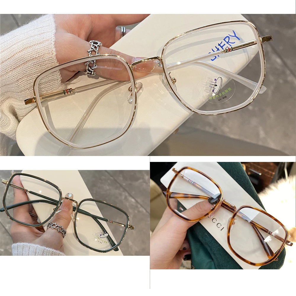 Transparent Computer Glasses Frame Women Men Anti Blue Light Polygon Eyewear Blocking Glasses Optical Spectacle Eyeglass