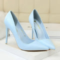 Woman Fashion Career Formal 7.5cm 10.5cm High Heels Colorful Shoes Lady Sweet Blue Yellow Wedding Scarpins Pumps Plus Size 34-43