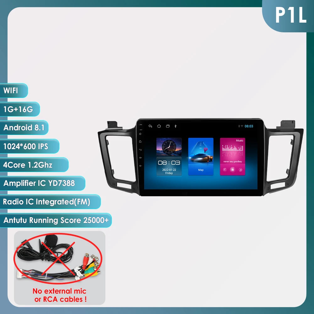 Android 12 Autoradio 7862 Dsp Carplay For Toyota RAV4 RAV 4 2013-2017 Multimedia Video player GPS Navi Stereo 2din QLED screen