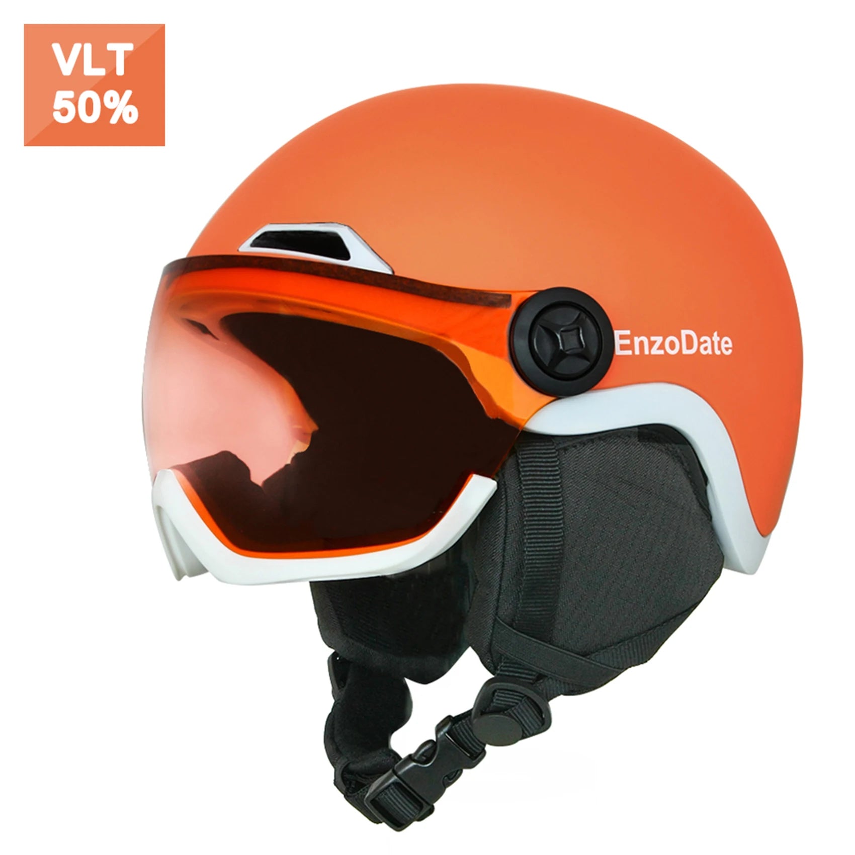 EnzoDate Ski Snow Helmet with Integrated Goggles Shield 2 in 1 Snowboard Helmet and Detachable Mask,Extra-cost Night Vision Lens