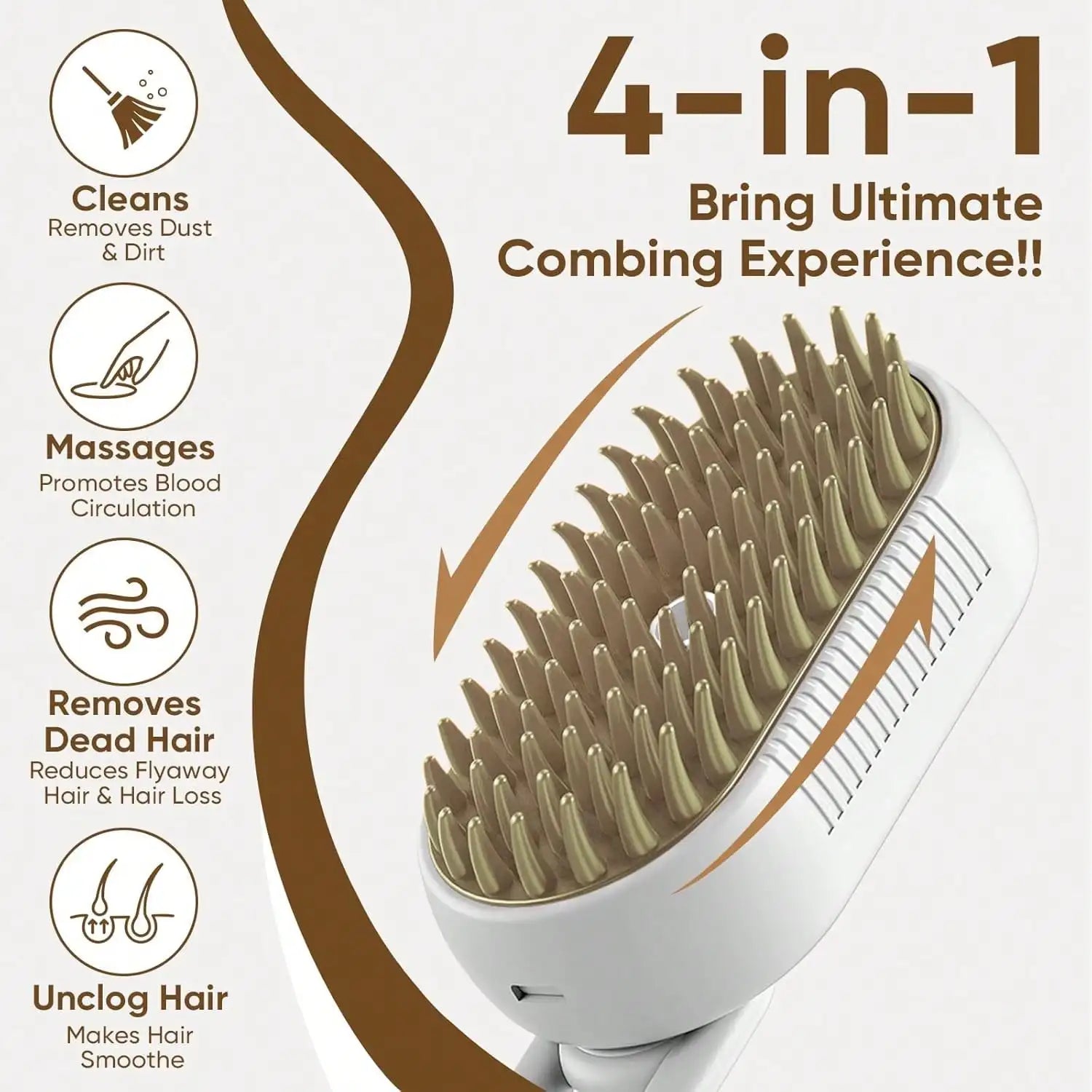 4-In-1 Steam Brush For Cats – Self-Cleaning Comb For Long And Short Hair Cats And Dogs, Steam Pet Brush For Hair Removal, Vibrating Message, Grooming & Relaxation