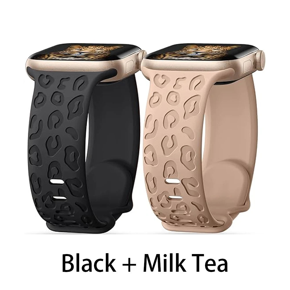 Straps For Apple Watch Band 45mm 44mm 46mm 42mm 41mm 40mm 49mm Engraved correa bracelet iwatch series 11 10 9 8 7 SE 6 5 Ultra 3