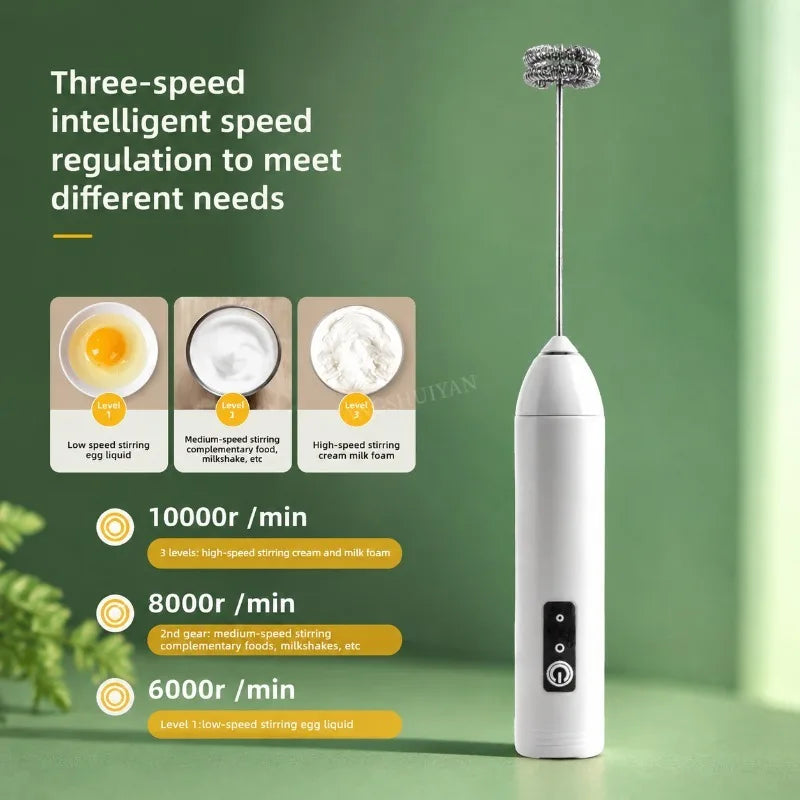 Milk Frother Egg Beater Mini Coffee Whisk Mixer Rechargeable Electric Milk Frother Wireless Milk Foamer Maker Handheld Stirrer