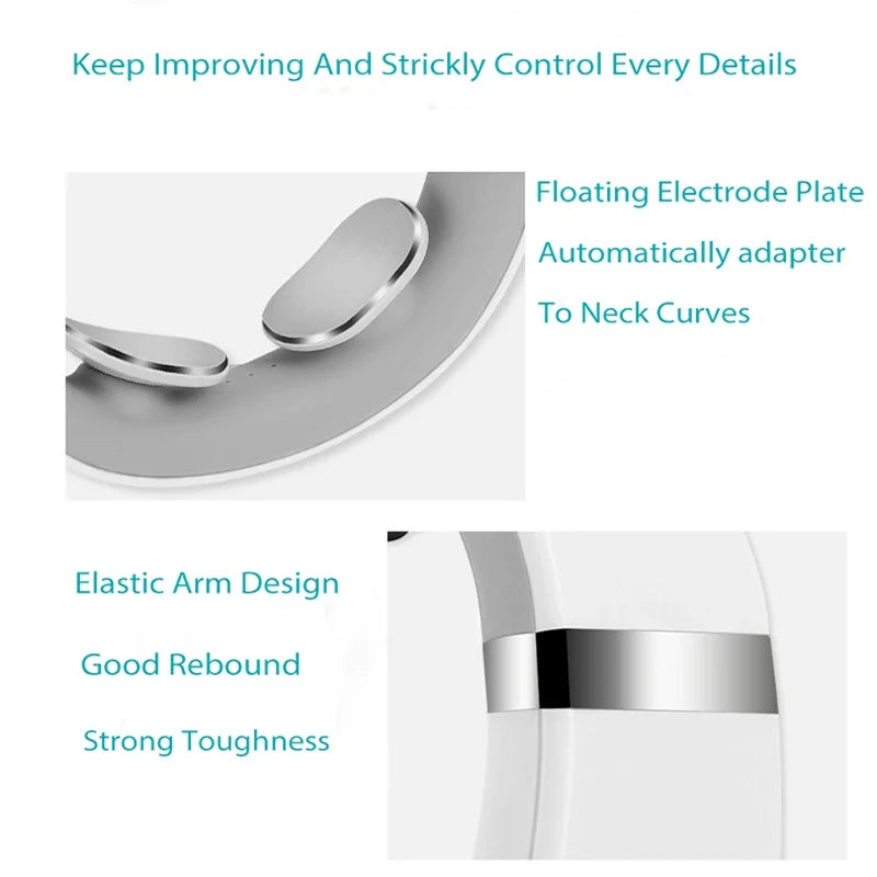 F2 Rechargeable Neck Massager Portable Neck Massage Device with Vibration for Shoulder Muscle Relaxation Home Office Use