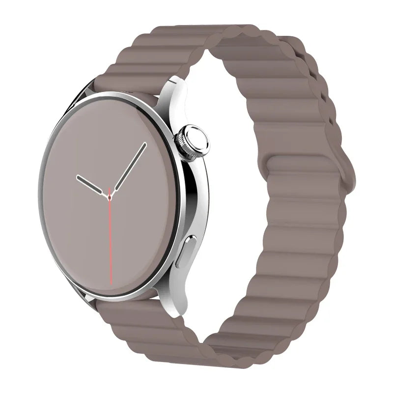 20mm 22mm Magnetic Loop band For Samsung Galaxy watch 6/5 pro/4/Classic/active 2 Silicone link bracelet huawei GT 2-2e 3-4 strap