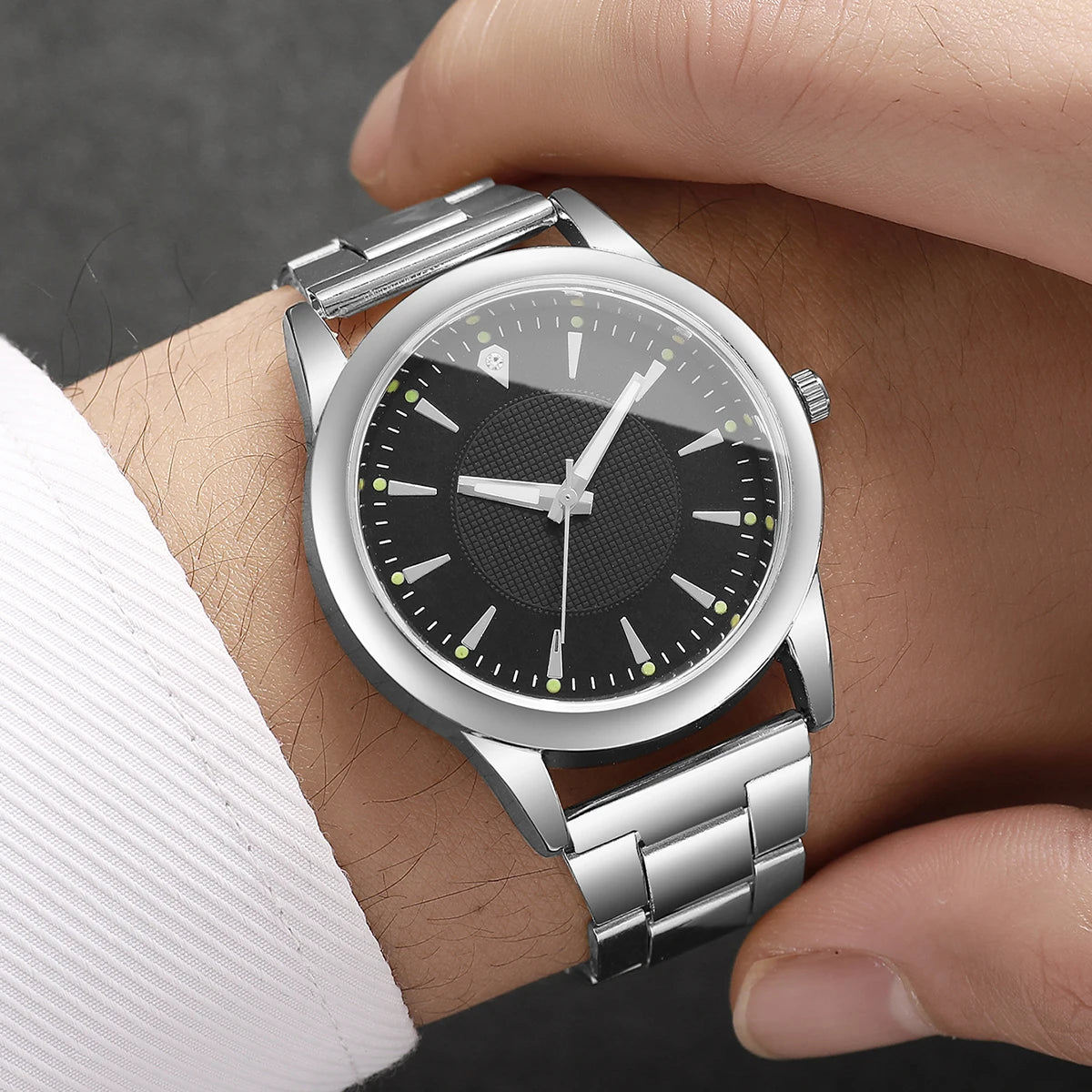 2PCS Couple's Watches Men Business Watch Fashion Analog Women Quartz Watch (Without Box)