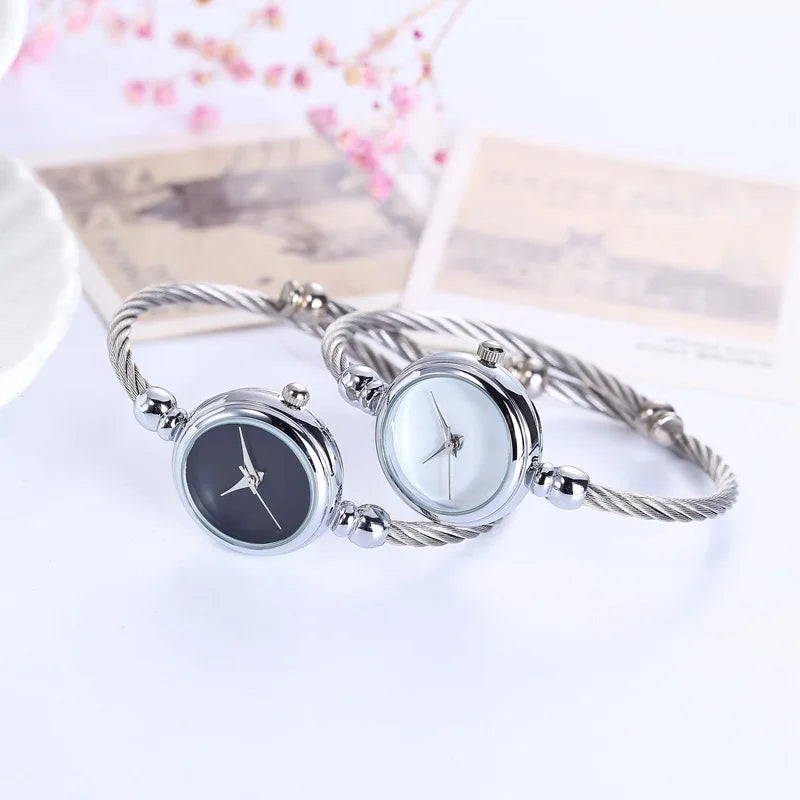 2PCS Fashion Luxury Women's Watch Gold Fine Strap Ladies Watch For Bracelet Montre Femme Female Wrist Watch Women Clock Relojes
