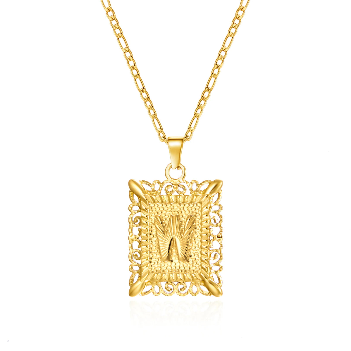 Stainless Steel Initial Letter Necklace For Women Men 2025 New Stylish Square Pendant Necklace Birthday Party Jewelry Gifts