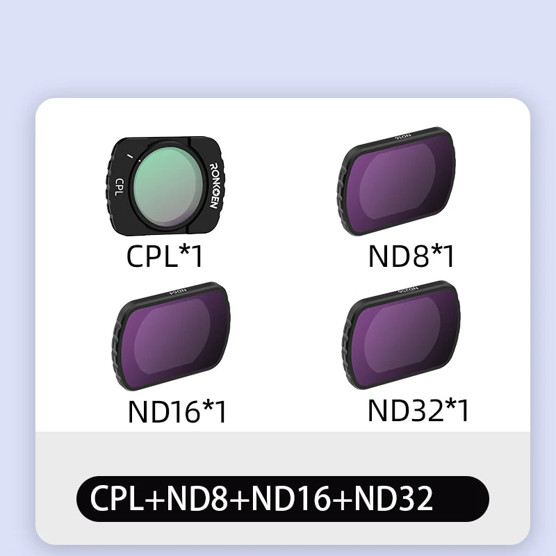 Ronkoen Magnetic ND/CPL Filter Set For DJI OSMO Pocket 3 Creator Combo Accessories, Action Camera Neutral Density Filters