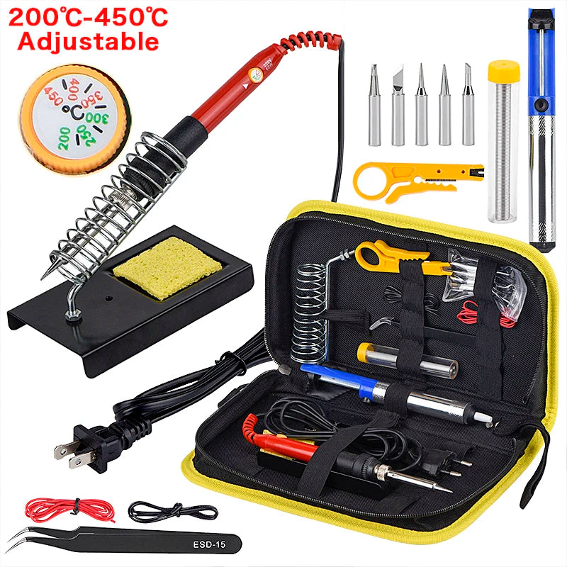 JCD Soldering Iron 908 Series 60W/80W Multi-function Button Adjustable Temperature 110V/220V LCD Digital Display Welding Tools