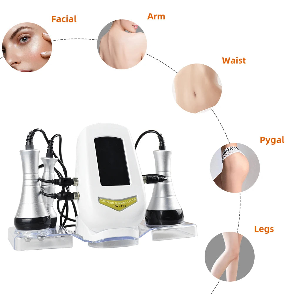 3 In 1 40k Cavitation Body Sculpting Machine Portable Fat Burning Machine for Busy Professionals At-Home Fat Burning Device