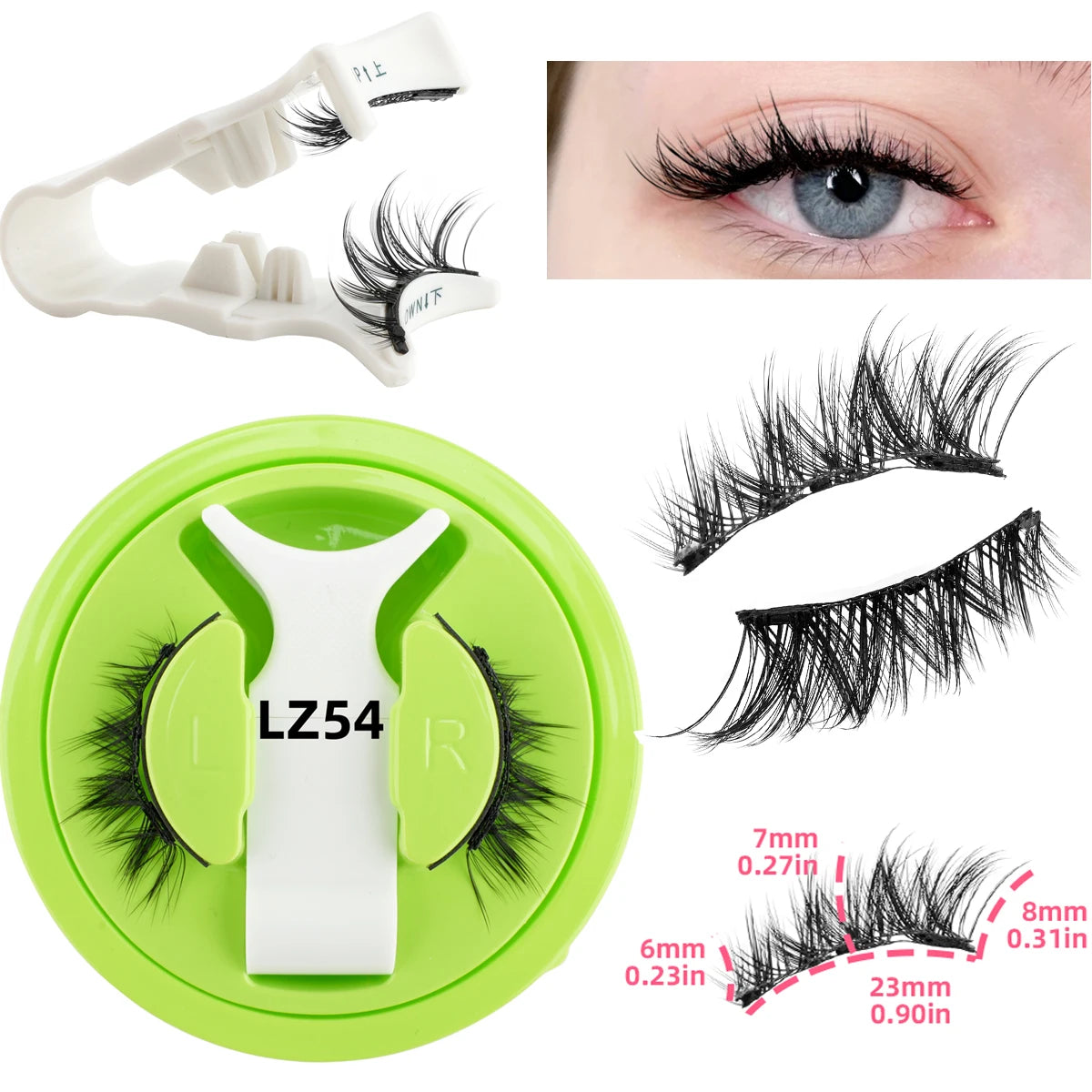 1 Pair Magnetic Eyelashes Set Reusable Easy to Use Eyelash Extension Tools Natural Curler False Eyelashes With Magnetic Tweezers