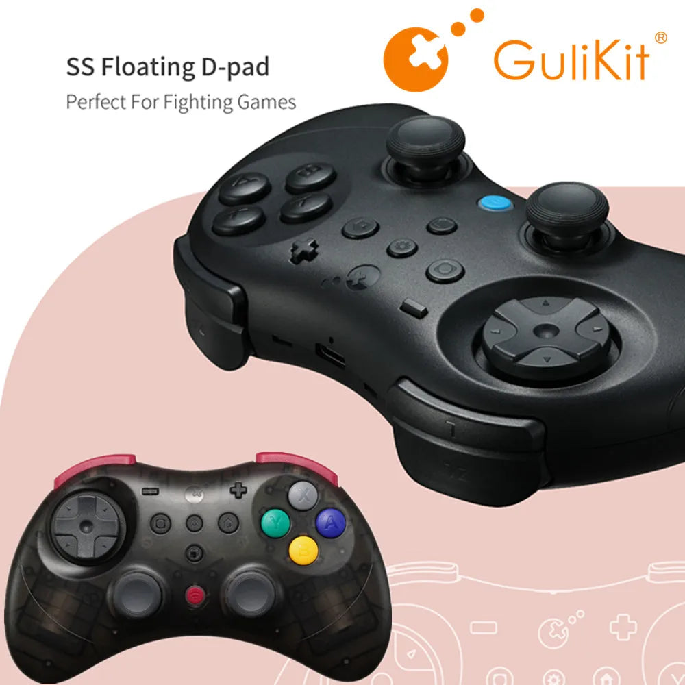 GuliKit Elves 2 Pro Wireless Gaming Controller for Switch 2,Windows,iOS & Android, Hall Effect Joysticks,1000Hz Polling Rate