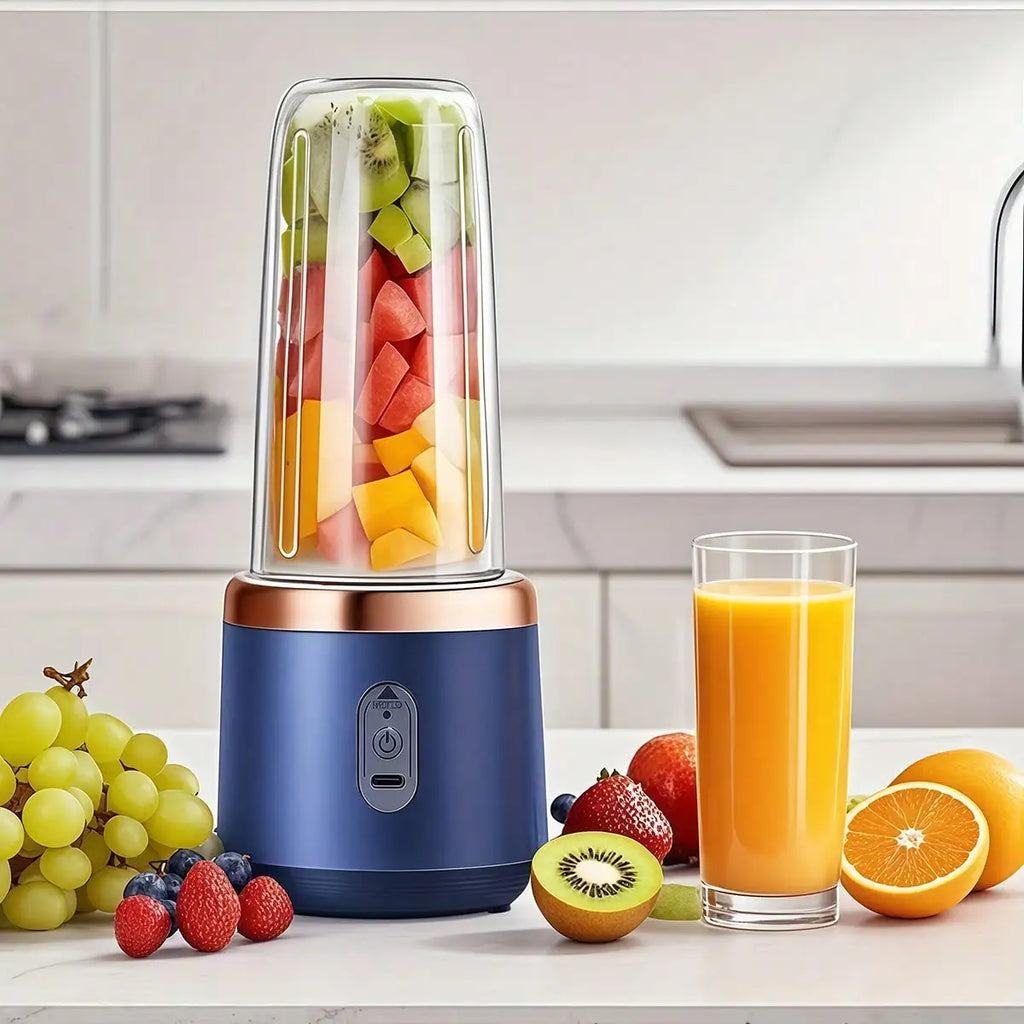1 Pack 2 Cup Portable Blender Juicer with 6 Blades for Smoothies Vegetable Juices Kitchen Accessory Health Gift
