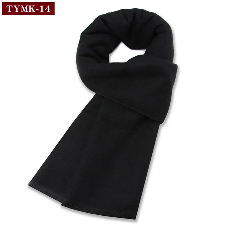 Plaid Scarf Man Black Winter Warm Wool Scarf For Men Cashmere Scarves Casual Male Long Pashmina Outdoor Shawls Man Muffler Gift