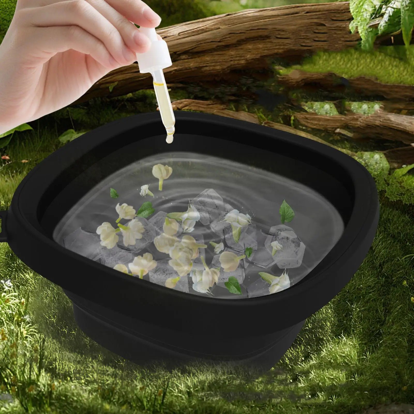 Foldable Face Ice Bath Bowl for Women Girls Facials Skin Cares Tool Silicone Cold Therapy Washbasin Portable Face Dipping Bowl