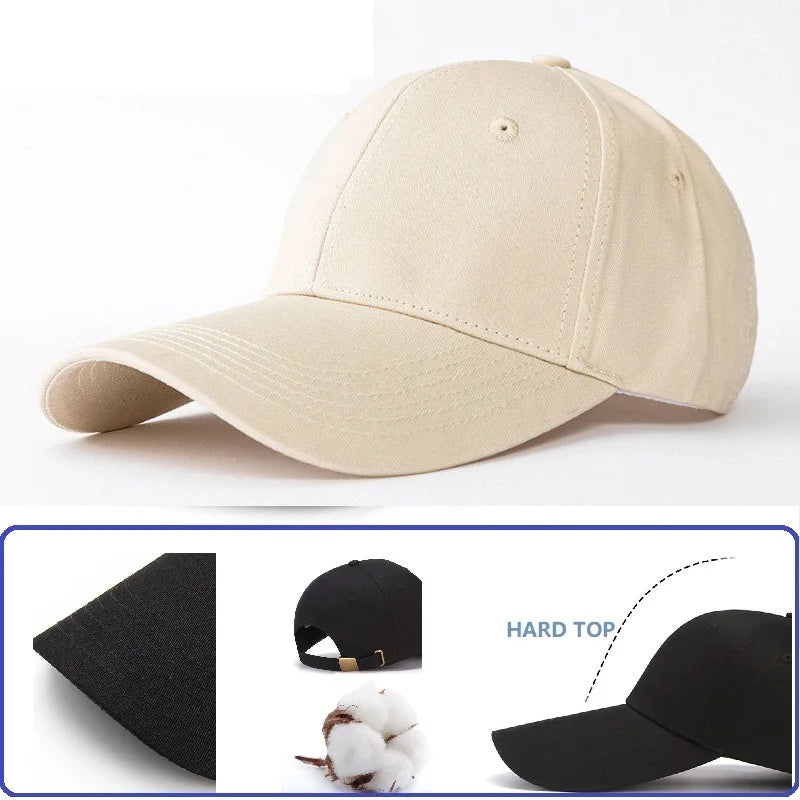 Ajustable Extra Long Bill Brim Baseball Cap Men Women 100% Cotton Visor Hat